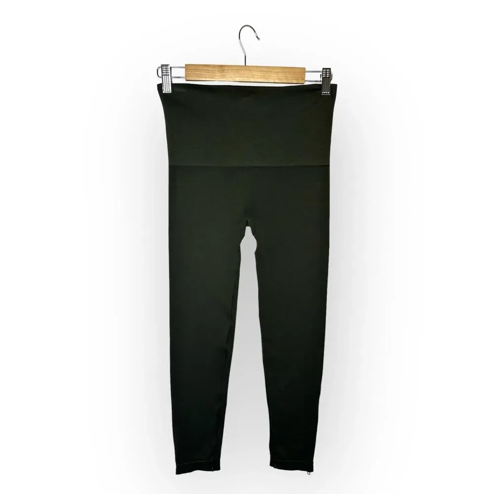 Spanx Women's Look At Me Now Seamless Side Zip Leggings M Olive Green Zip Leg - Picture 7 of 8